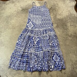 Sea Lustre Dress Womens XS Indie Lace Maxi‎ Long Blue Rayon Bpho